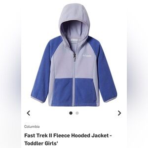 Columbia Kids Girl Two-Tone Purple Fleece Hoodie Zip 3T like new